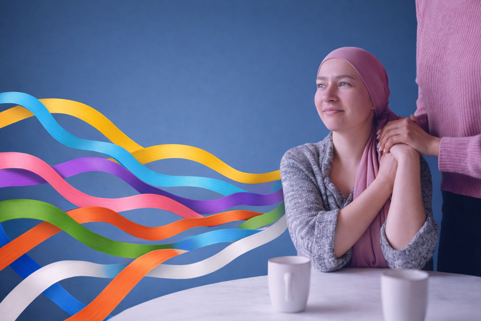 Paciente oncológico siendo acompañado